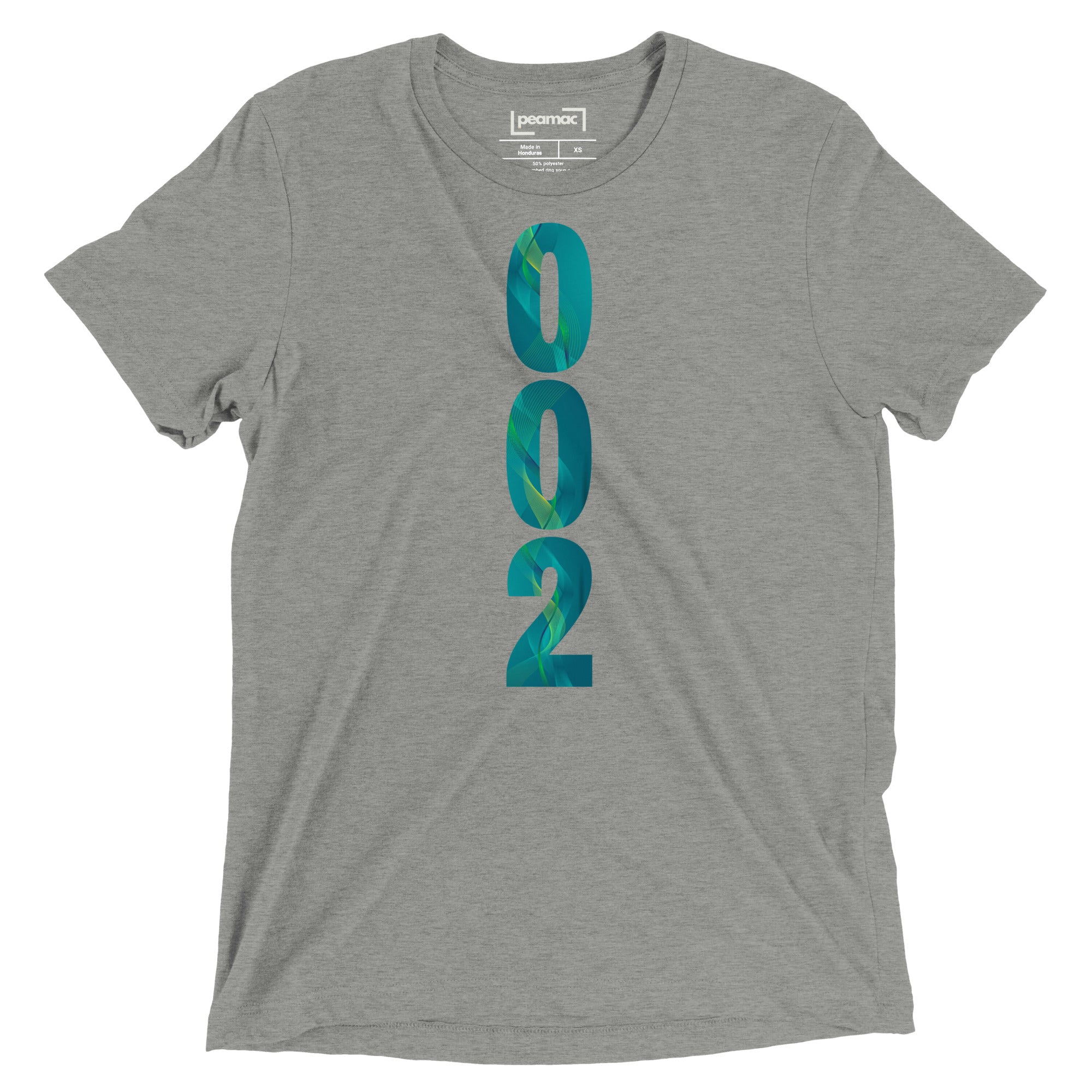 PeaMac Pickleball T-Shirt, unisex tri-blend performance tee in athletic grey with front design, perfect for pickleball players.