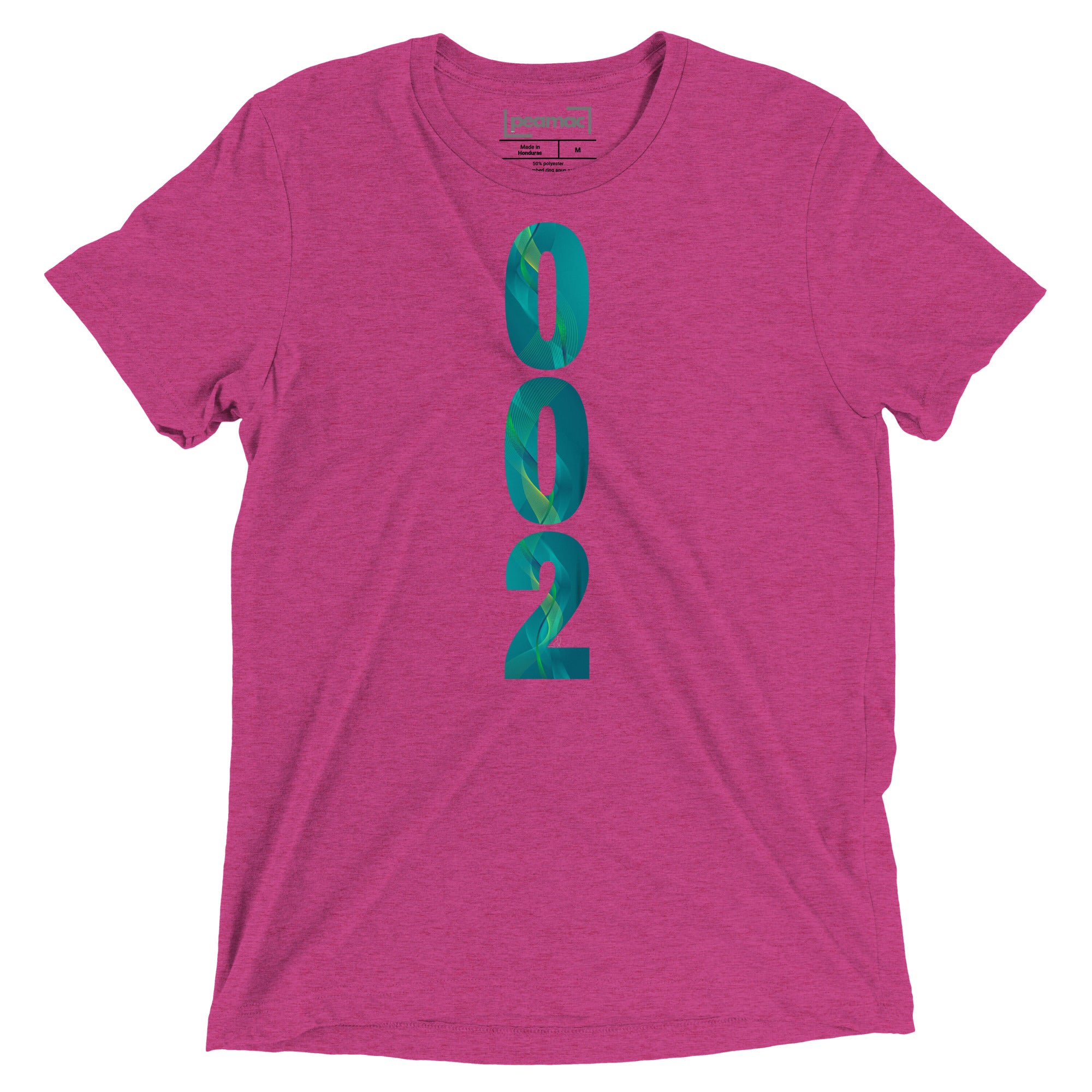 PeaMac Pickleball Tees unisex tri-blend T-shirt in berry color with front design, performance fabric for active pickleball play.