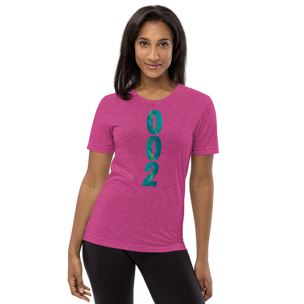 Unisex PeaMac Pickleball T-Shirt in tri-blend fabric with a front graphic in berry color, designed for active pickleball players.
