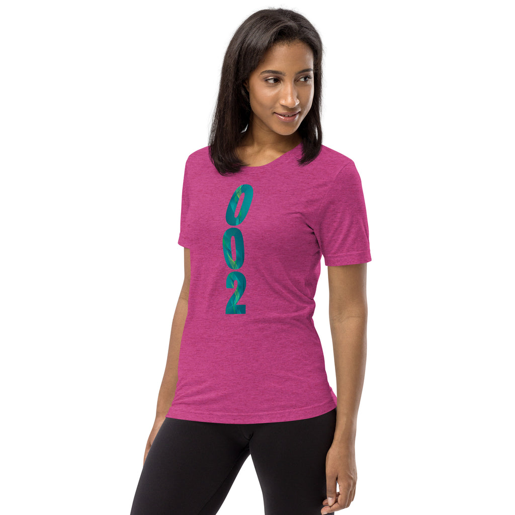 PeaMac Pickleball T-Shirt, unisex tri-blend performance tee in berry color with left-front design, perfect for pickleball players.