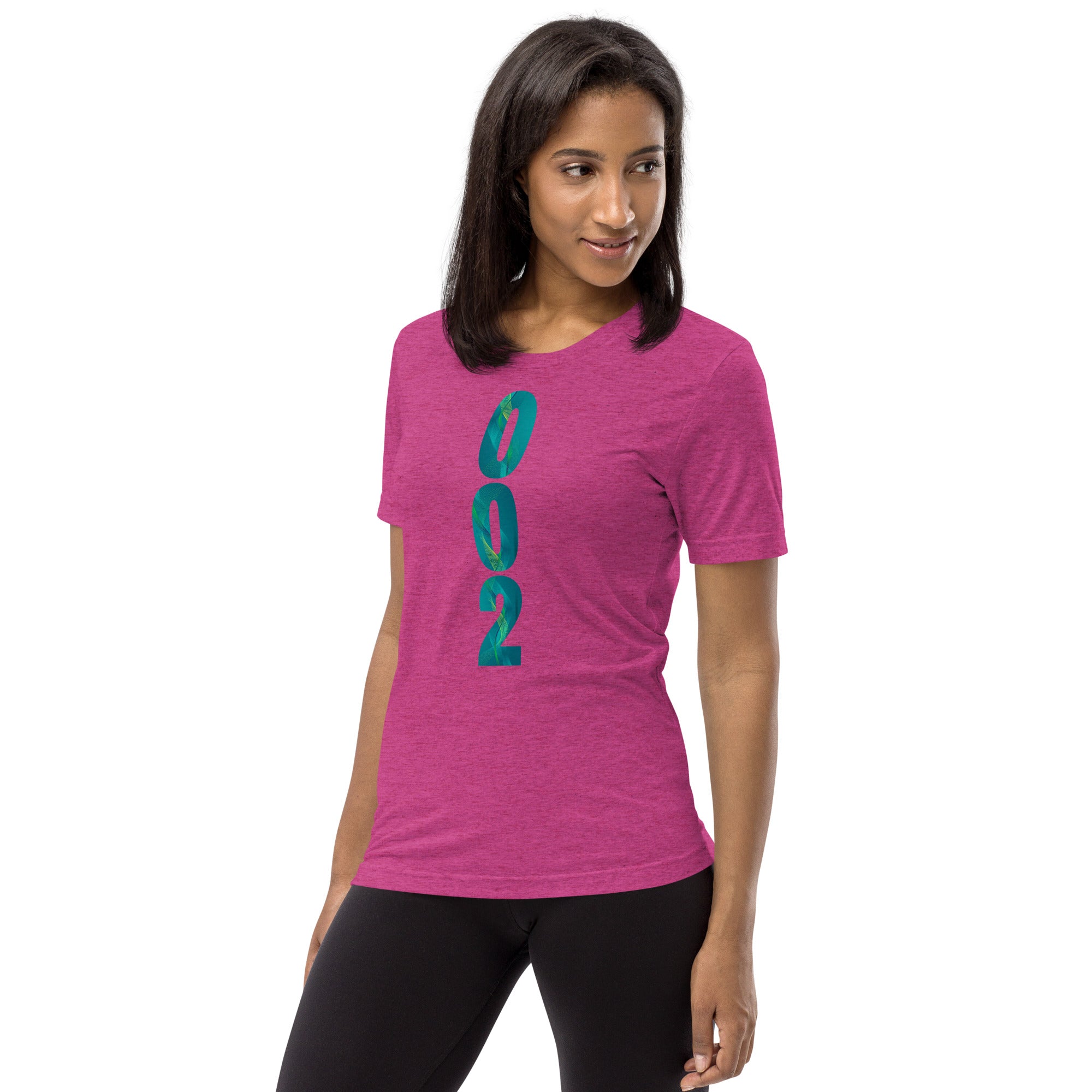 PeaMac Pickleball T-Shirt, unisex tri-blend performance tee in berry color with left-front design, perfect for pickleball players.