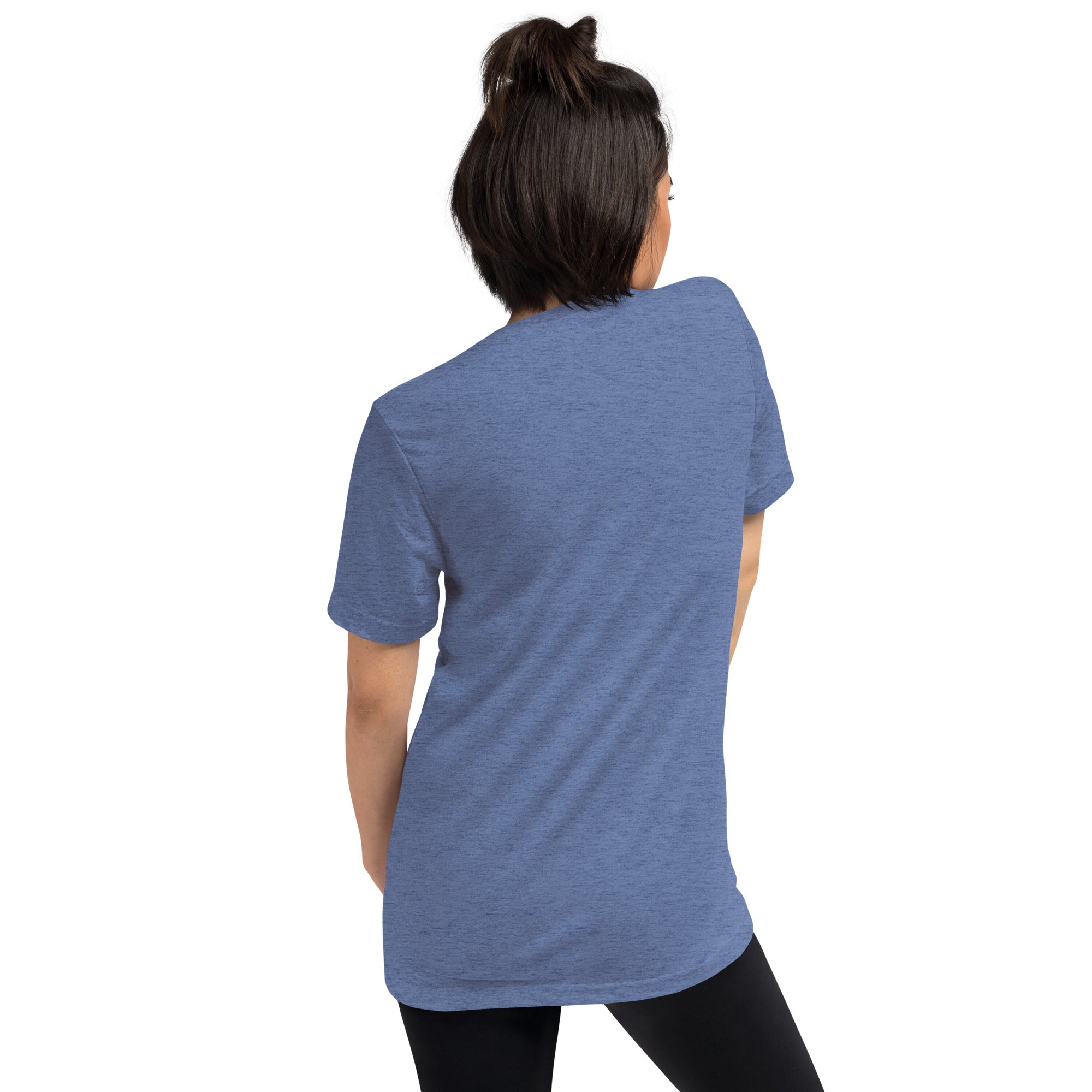 Unisex Tri-Blend T-Shirt featuring Retro Court graphic in blue, designed by PeaMac Pickleball Tees for pickleball enthusiasts.
