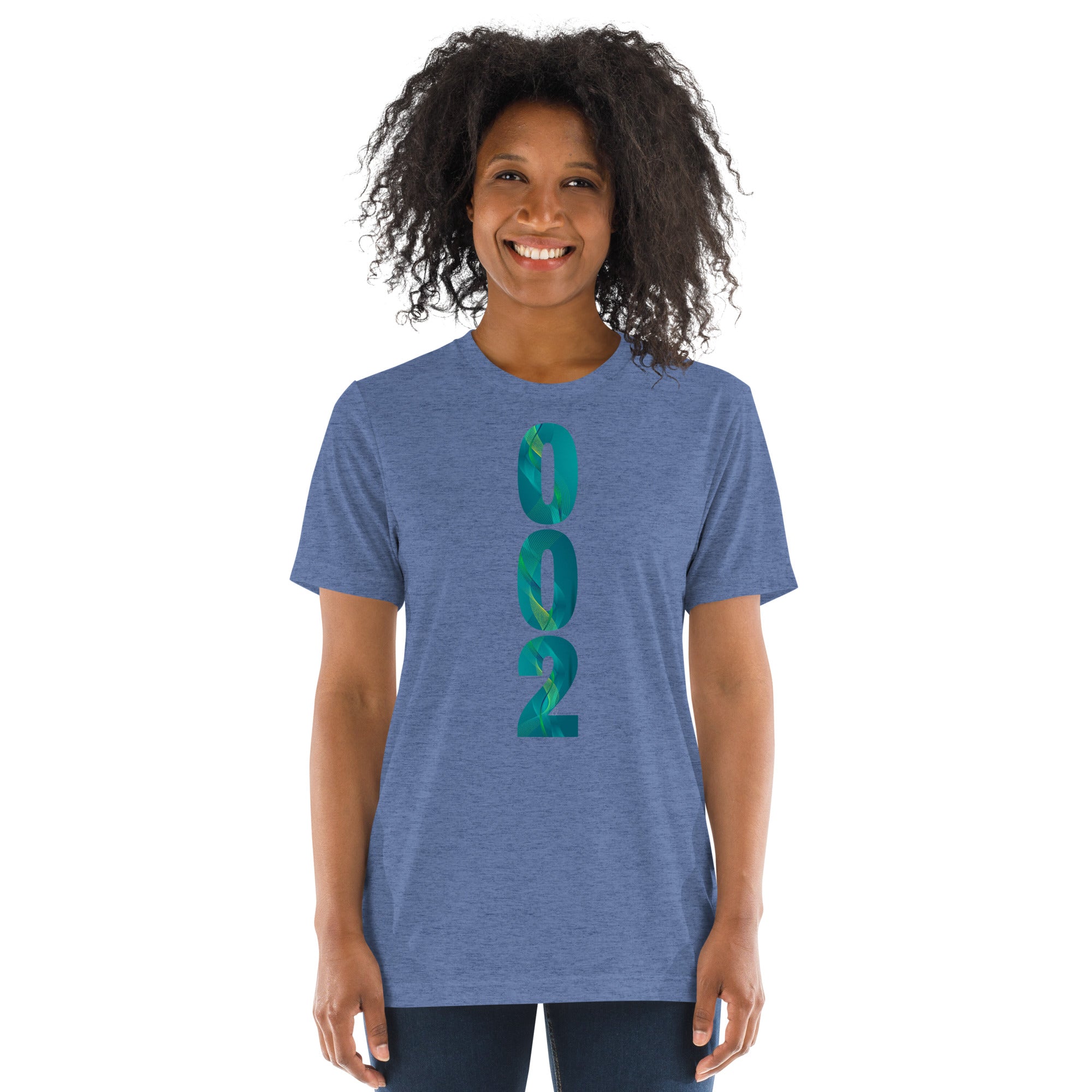 Unisex blue Pickleball T-Shirt by PeaMac Pickleball Tees in tri-blend performance fabric, front view showing fit and style.
