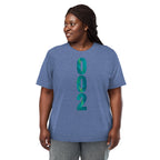 PeaMac Pickleball Tees unisex tri-blend performance T-shirt in blue with pickleball graphic on front, casual athletic style.
