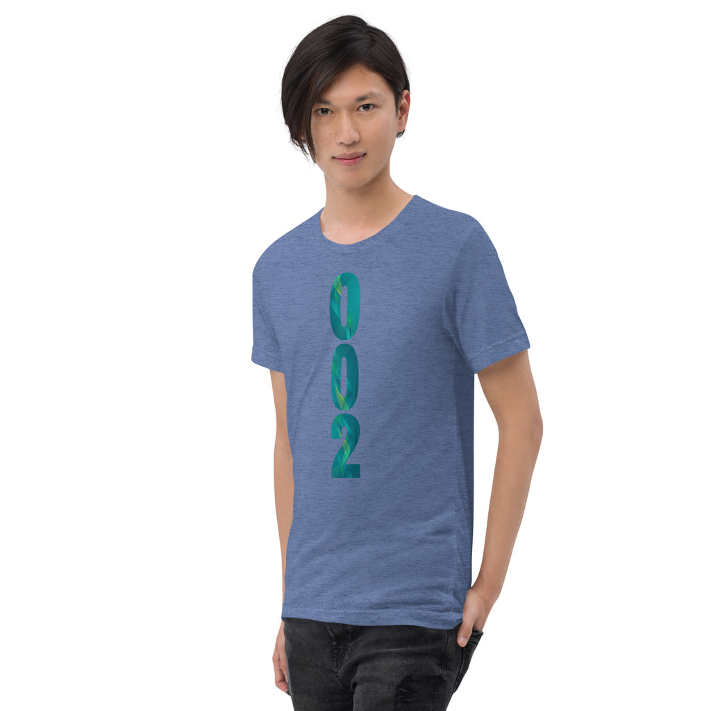 PeaMac Pickleball Tees unisex tri-blend performance T-shirt in blue, featuring a relaxed fit and game-inspired design.