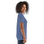 PeaMac Pickleball Tees unisex tri-blend performance T-shirt in blue, featuring a comfortable fit and pickleball-themed design.