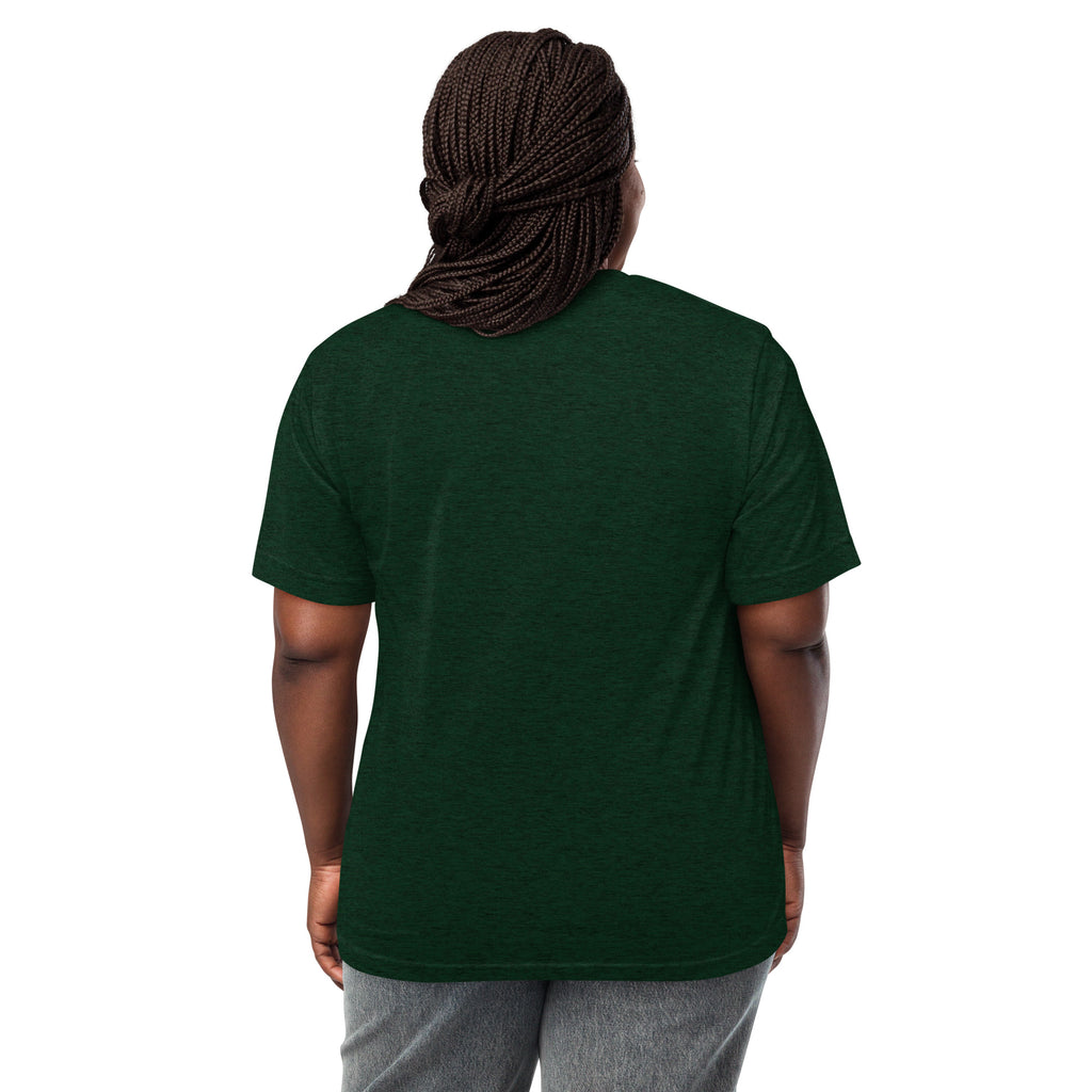 PeaMac Pickleball T-Shirt, unisex tri-blend performance tee in game start green with back design, comfortable and stylish.