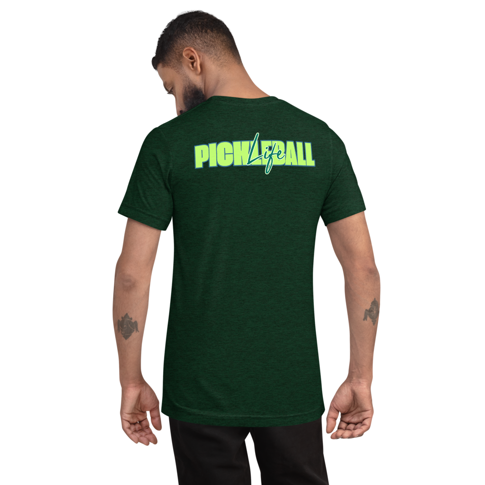 Pickleball Life Unisex T-Shirt — Bold Green & Blue Graphic Tee