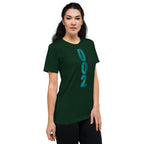 PeaMac Pickleball T-Shirt with tri-blend fabric, unisex fit, in GameStart Green, showing the right-front view.