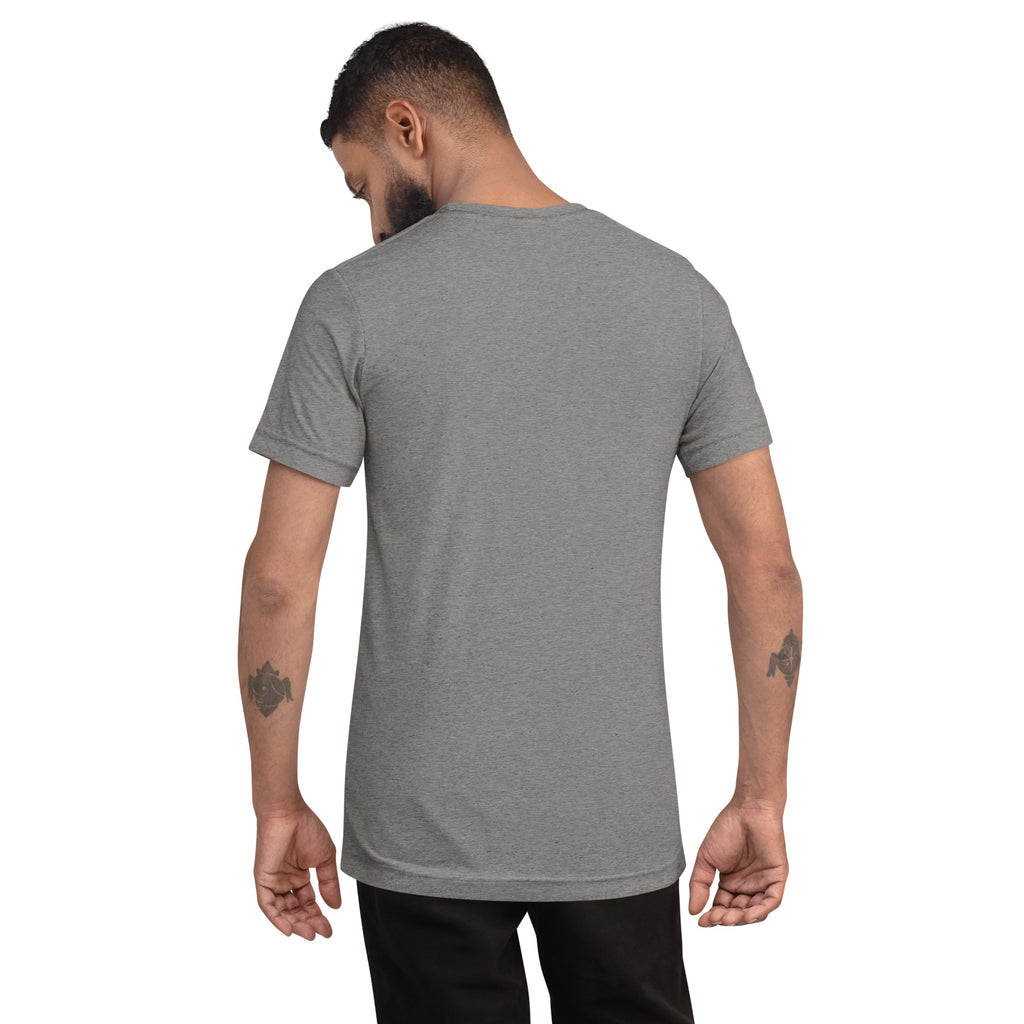 Unisex grey Pickler Funny Definitions T-shirt by PeaMac Pickleball Tees, premium tri-blend activewear with back graphic and comfortable fit.