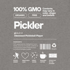 Unisex grey Pickler Funny Definitions T-Shirt by PeaMac Pickleball Tees, made from premium tri-blend fabric, front view.