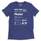 Men's navy Pickler Funny Definitions T-Shirt by PeaMac Pickleball Tees, unisex tri-blend activewear with pickleball-themed graphic on front.