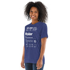 Women's navy Pickler Funny Definitions T-Shirt by PeaMac Pickleball Tees, featuring playful white text and a lightweight, tri-blend fabric.