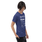 Men's navy Pickler Funny Definitions T-Shirt by PeaMac Pickleball Tees, unisex tri-blend activewear with right-front graphic.