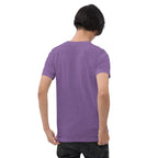 Unisex purple Pickleball T-Shirt by PeaMac Pickleball Tees, tri-blend performance fabric, back view showing fit and fabric texture.