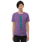 Purple unisex Pickleball T-Shirt by PeaMac Pickleball Tees, Tri-Blend Performance Tee with front design.