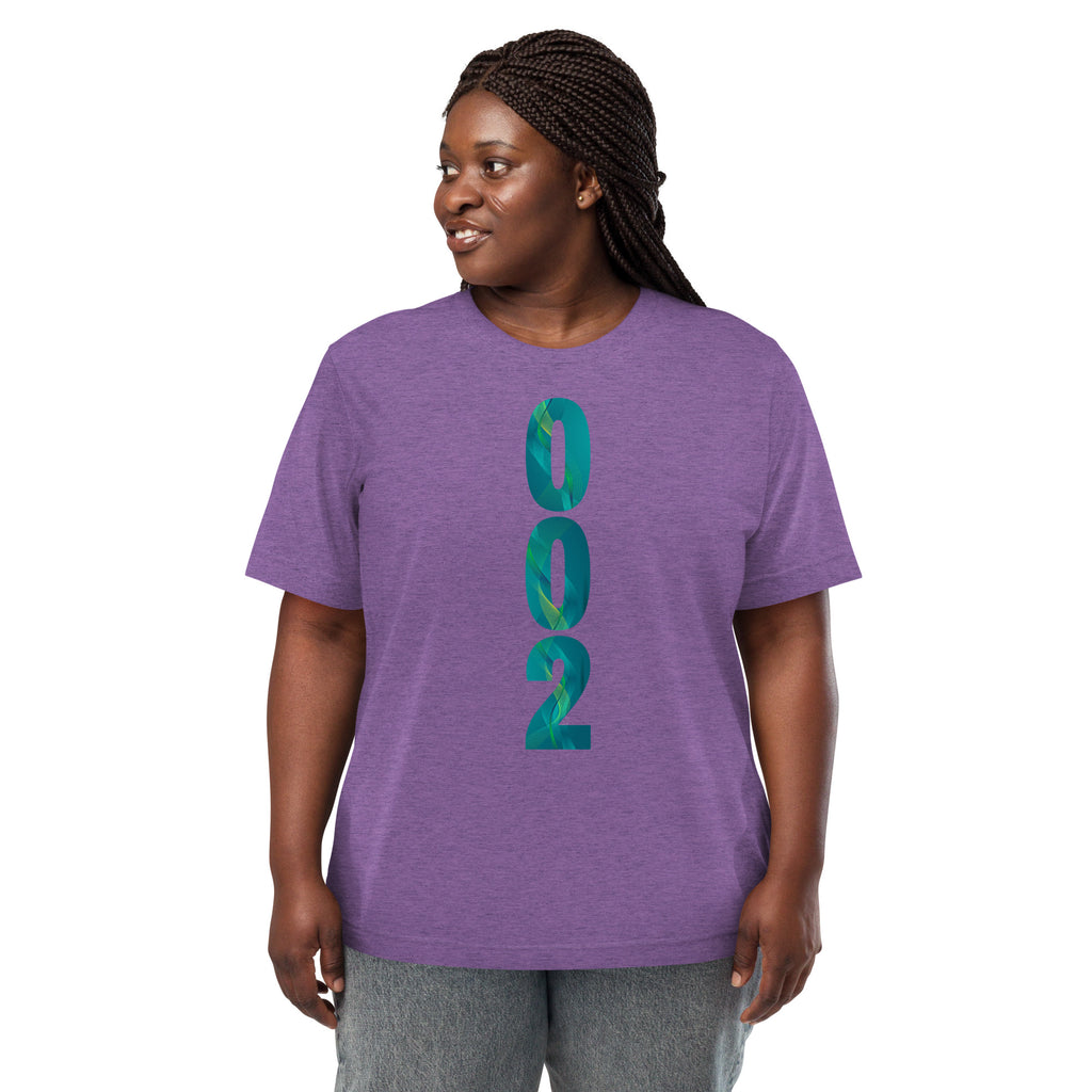 PeaMac Pickleball Tees unisex purple tri-blend performance T-shirt with pickleball logo on front.