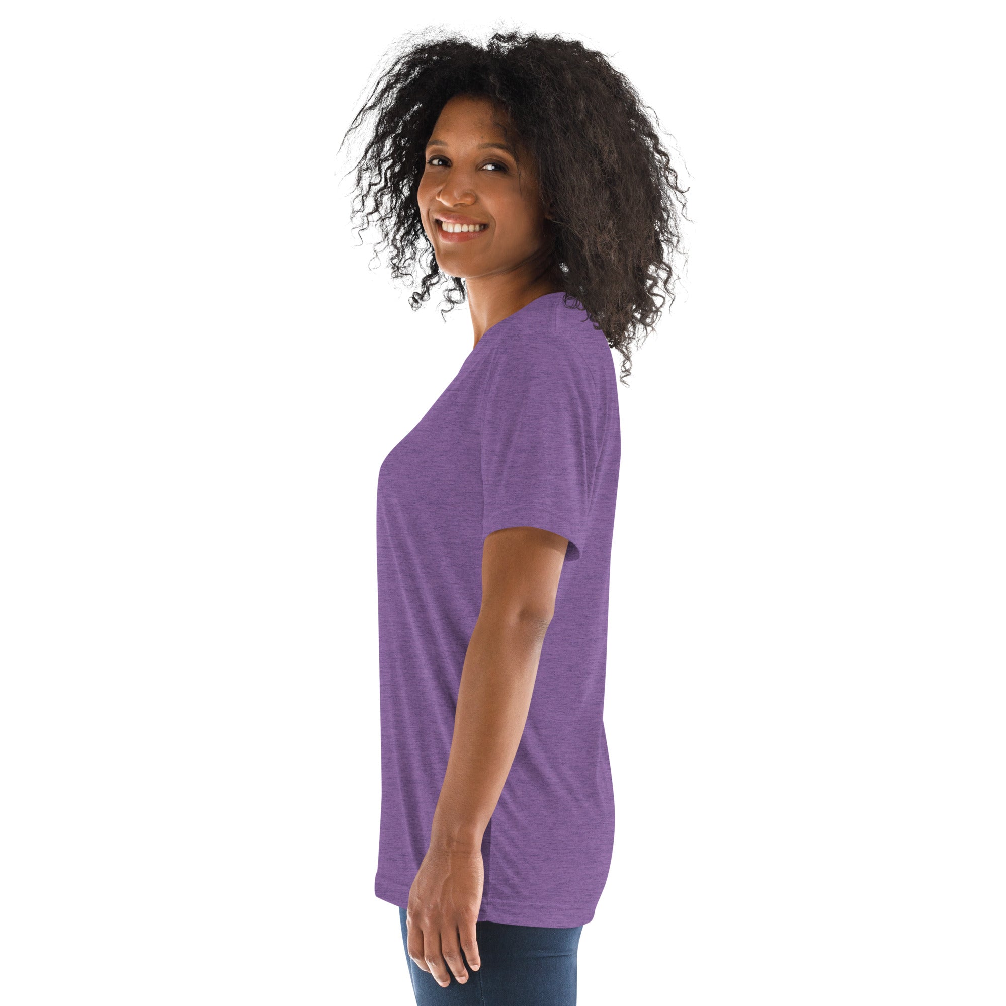 PeaMac Pickleball Tees unisex tri-blend purple pickleball T-shirt with game-inspired design, comfortable performance tee.