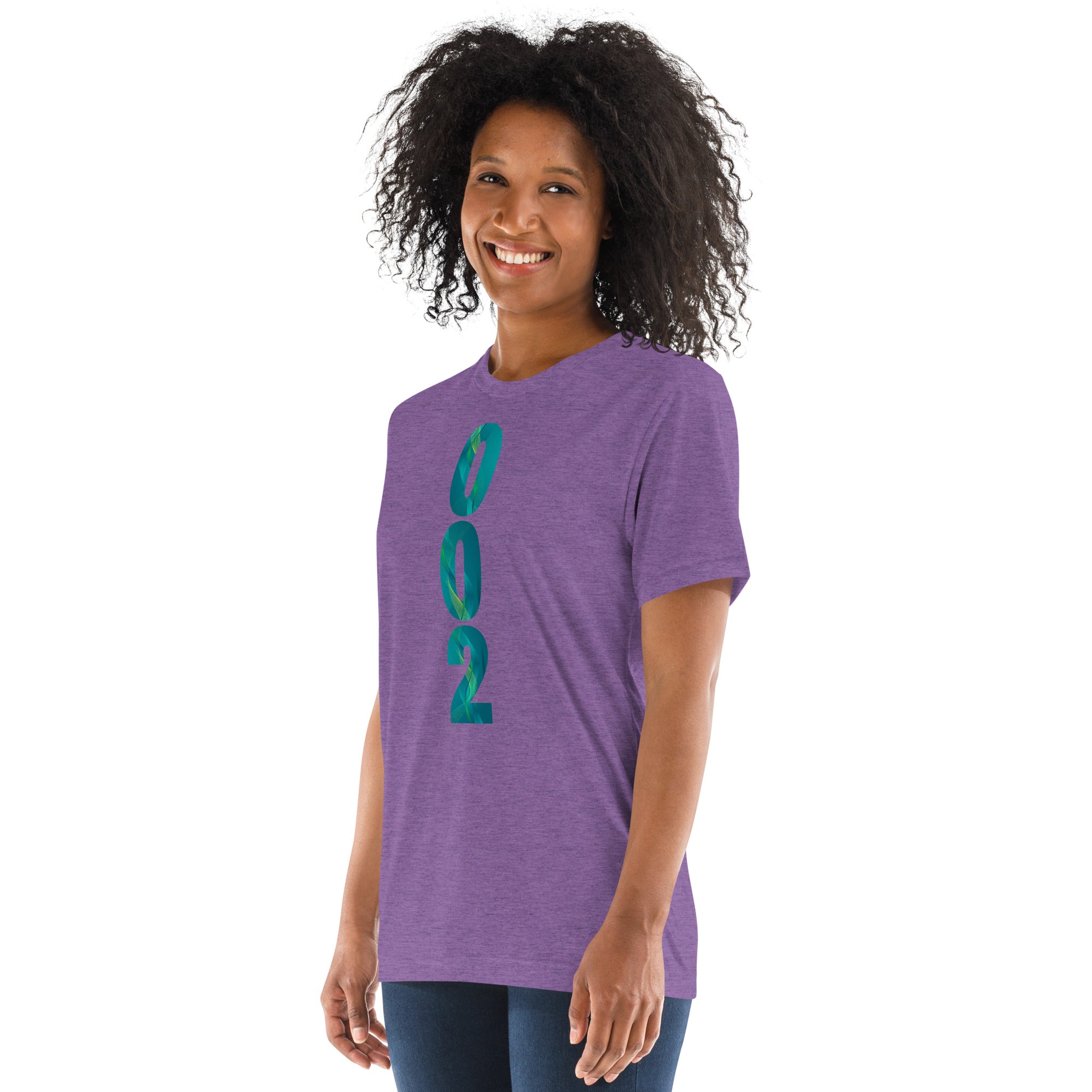 PeaMac Pickleball Tees unisex tri-blend T-shirt in purple, featuring a comfortable fit and pickleball-themed design on the front.