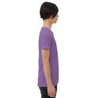 PeaMac Pickleball Tees unisex tri-blend purple T-shirt with green accents, casual athletic style for pickleball fans.