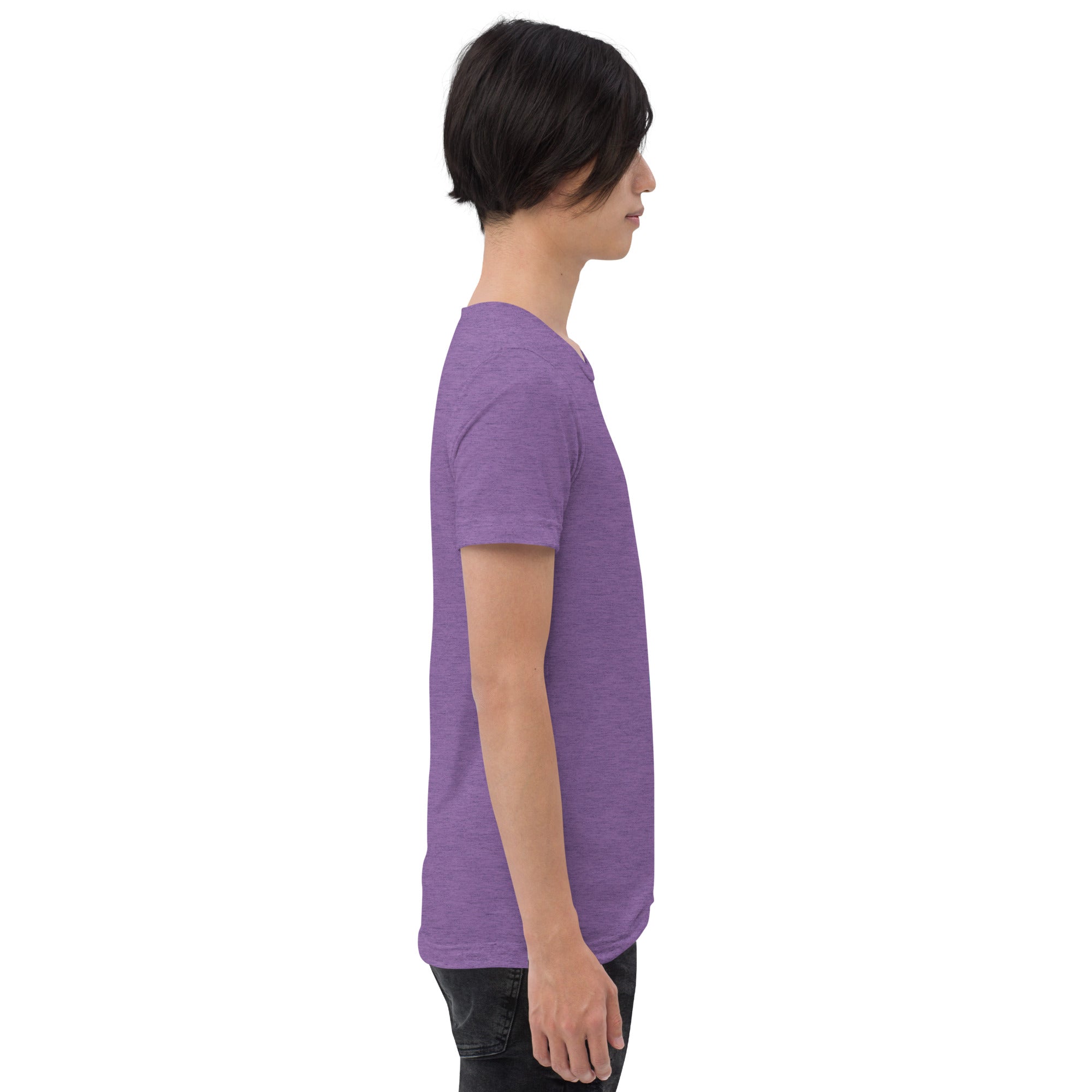 PeaMac Pickleball Tees unisex tri-blend purple T-shirt with green accents, casual athletic style for pickleball fans.