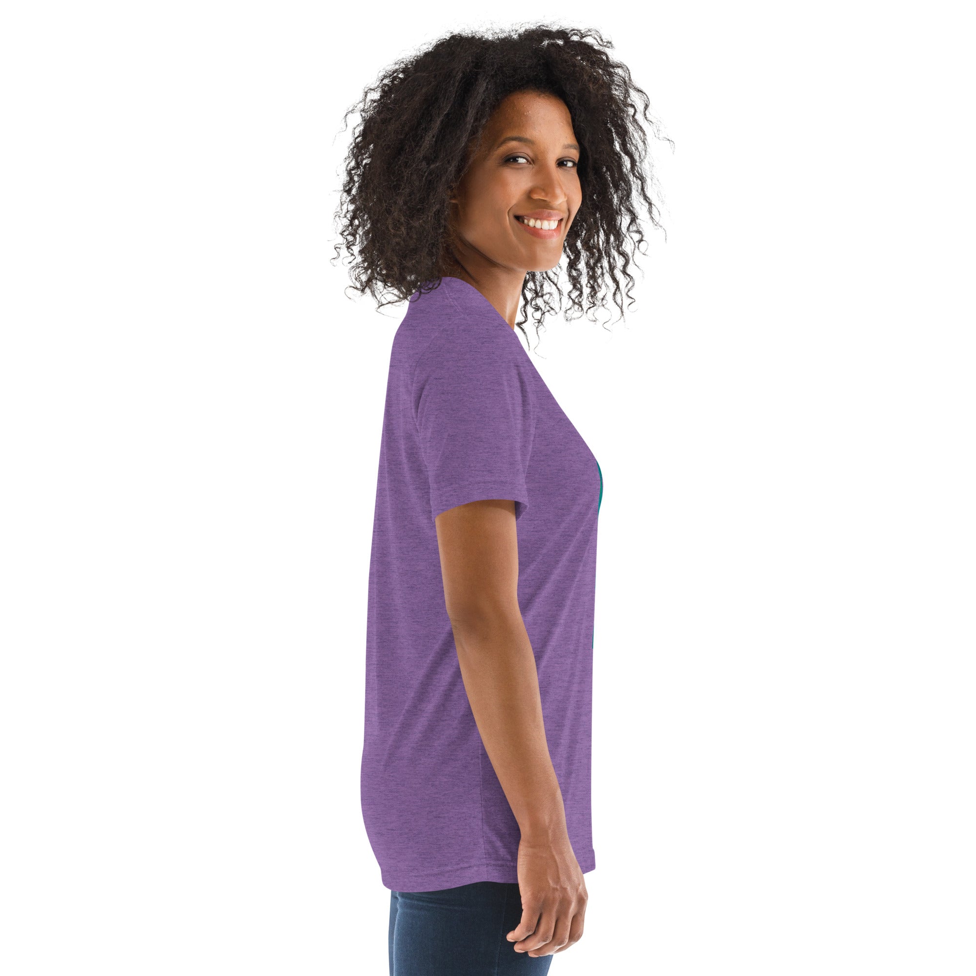 Unisex purple pickleball T-shirt by PeaMac Pickleball Tees, made from tri-blend performance fabric, featuring a comfortable fit.
