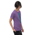 PeaMac Pickleball T-Shirt, unisex tri-blend performance tee in game-start green, right-front view showing fabric details.
