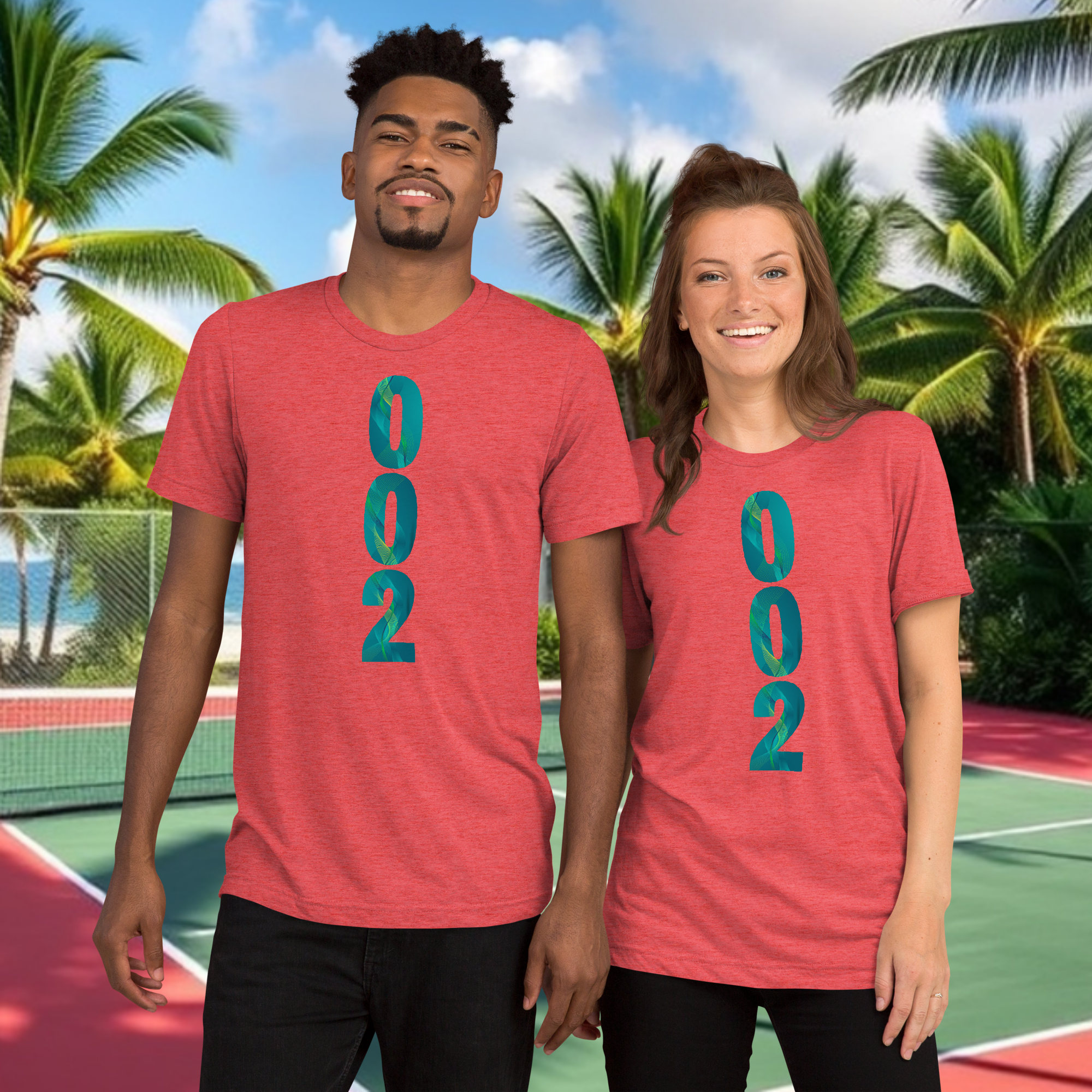 PeaMac Pickleball Tees unisex tri-blend performance pickleball T-shirt in red, front view, casual athletic style.