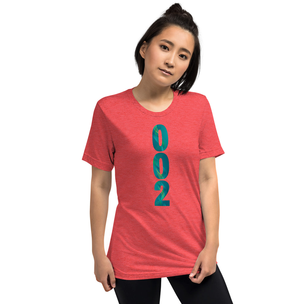 PeaMac Pickleball Tees unisex tri-blend performance T-shirt in red, front view showing the comfortable, athletic fit.