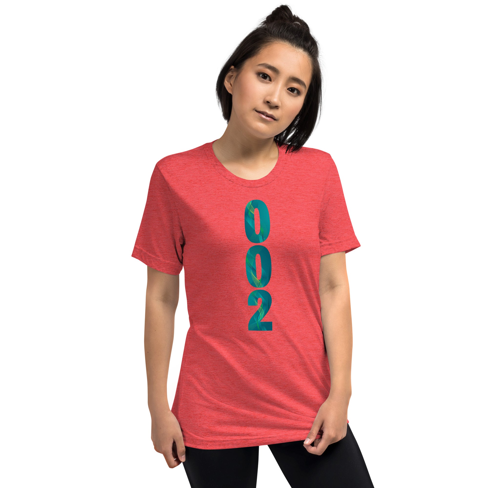 PeaMac Pickleball Tees unisex tri-blend performance T-shirt in red, front view showing the comfortable, athletic fit.
