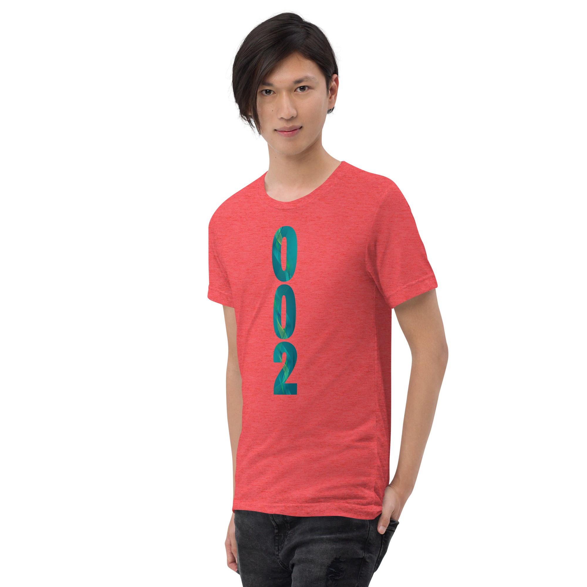PeaMac Pickleball Tees unisex tri-blend T-shirt in red, featuring a comfortable fit and pickleball-themed design on the front.