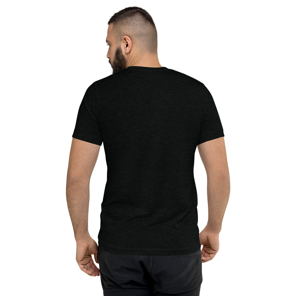 002 Pickleball T-Shirt | Tri-Blend Performance Unisex Tee - GameStart Green - Solid Black - Back - PeaMacTees