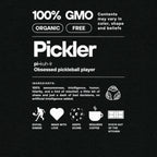 Black unisex Pickler Funny Definitions T-shirt by PeaMac Pickleball Tees, premium tri-blend fabric, front design visible.