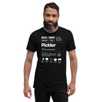Black men's Pickler Funny Definitions T-Shirt by PeaMac Pickleball Tees, soft tri-blend fabric, unisex athletic pickleball activewear.