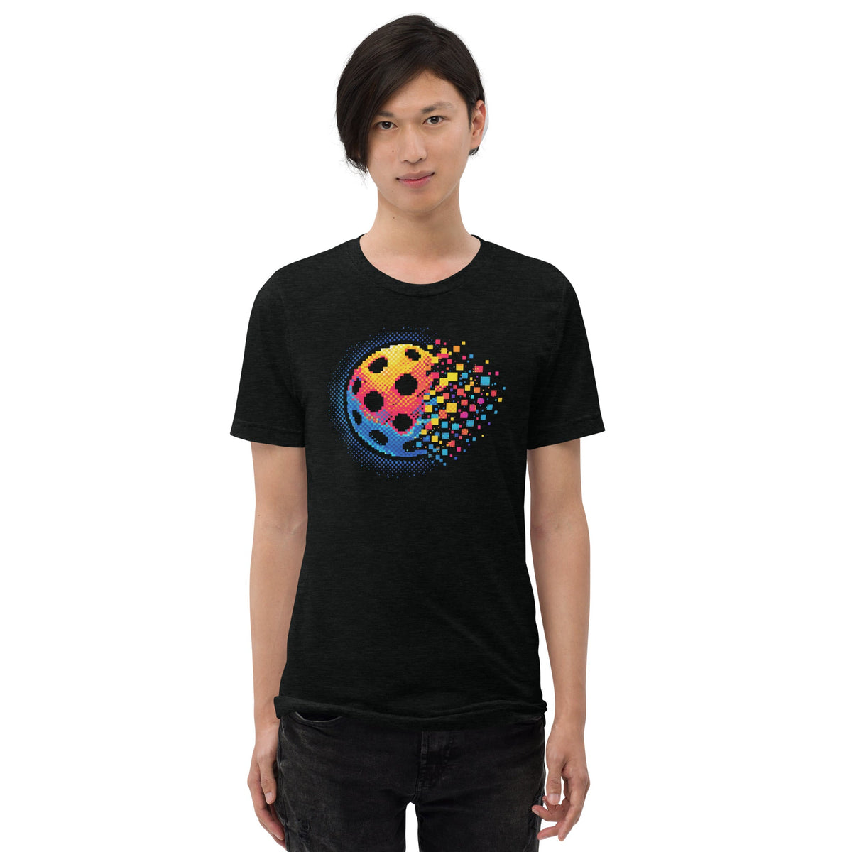 Matrix Burst Pickleball Tee - Solid Black - PeaMacTees