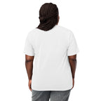 Unisex white PeaMac Pickleball Tees tri-blend performance T-shirt with solid color and back design, ideal for pickleball players.