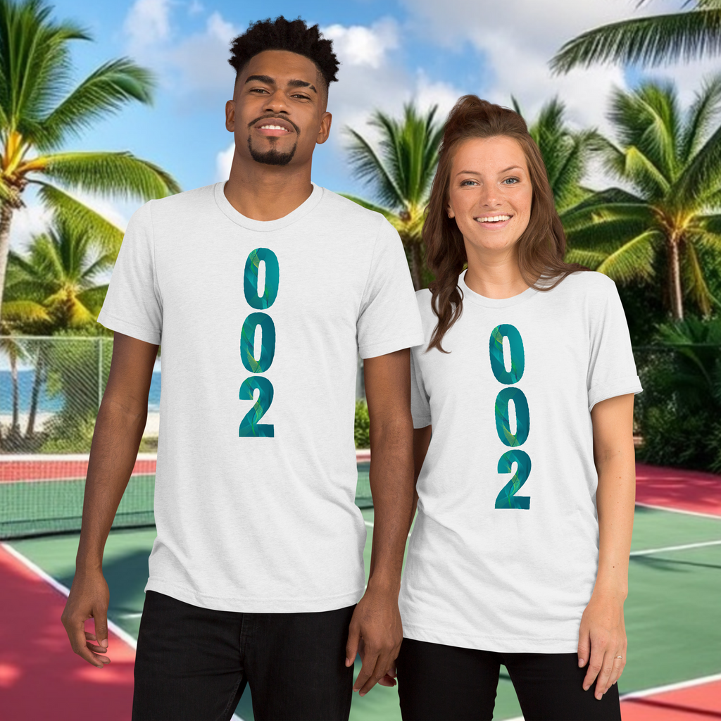 PeaMac Pickleball Tees unisex tri-blend white T-shirt with front logo, made for pickleball enthusiasts and active wear.