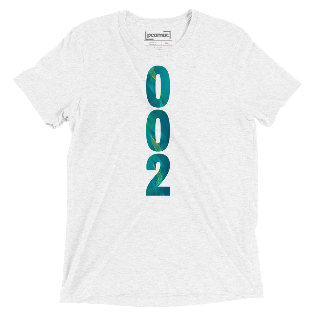 PeaMac Pickleball Tees unisex tri-blend white T-shirt with a solid color front, designed for pickleball players and enthusiasts.