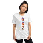 Unisex white tri-blend T-shirt by PeaMac Pickleball Tees with a simple front design, made from premium psychedelic fabric.