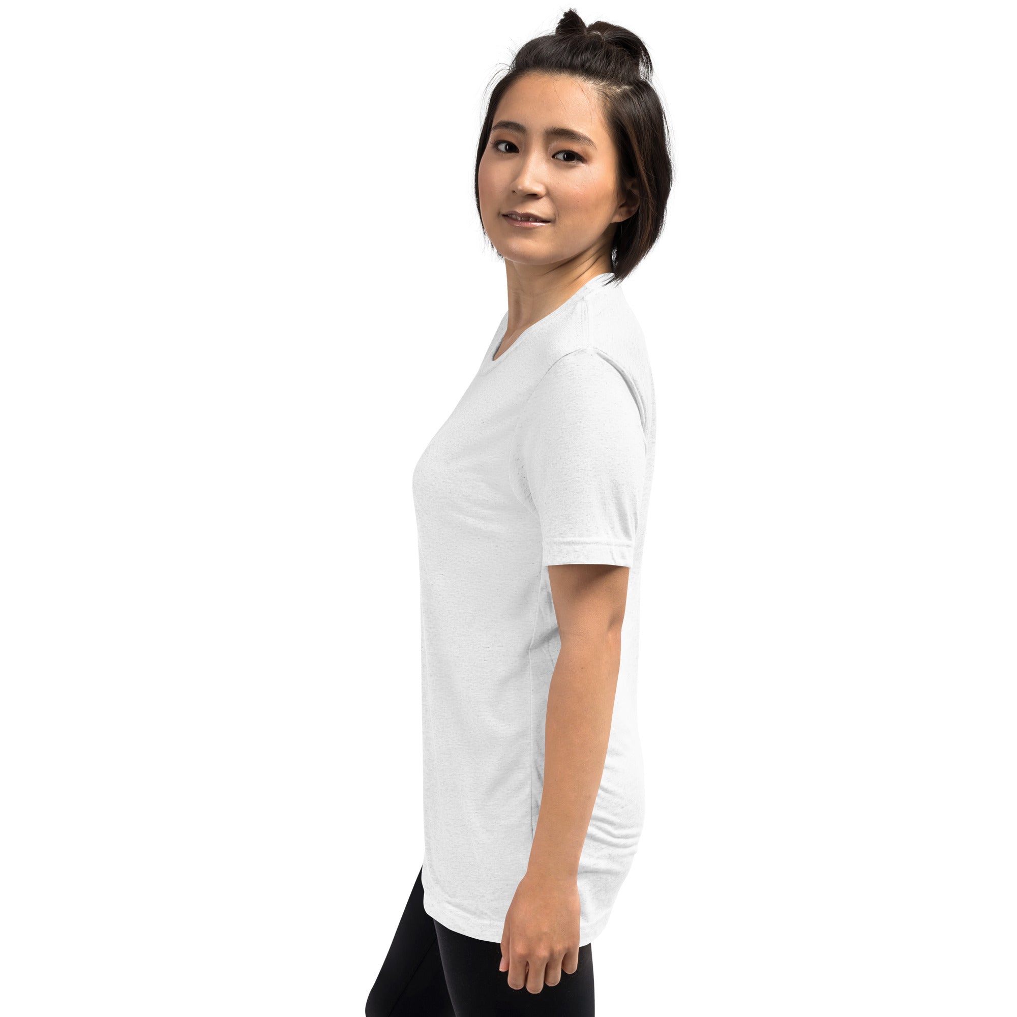 PeaMac Pickleball Tees unisex tri-blend performance T-shirt in solid white, featuring a comfortable fit and breathable fabric.