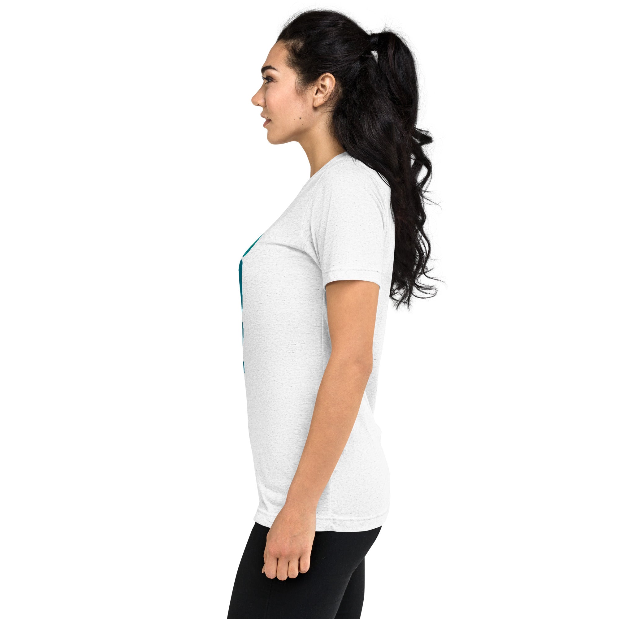 White unisex Pickleball T-Shirt by PeaMac Pickleball Tees, tri-blend performance fabric, solid color, front view.