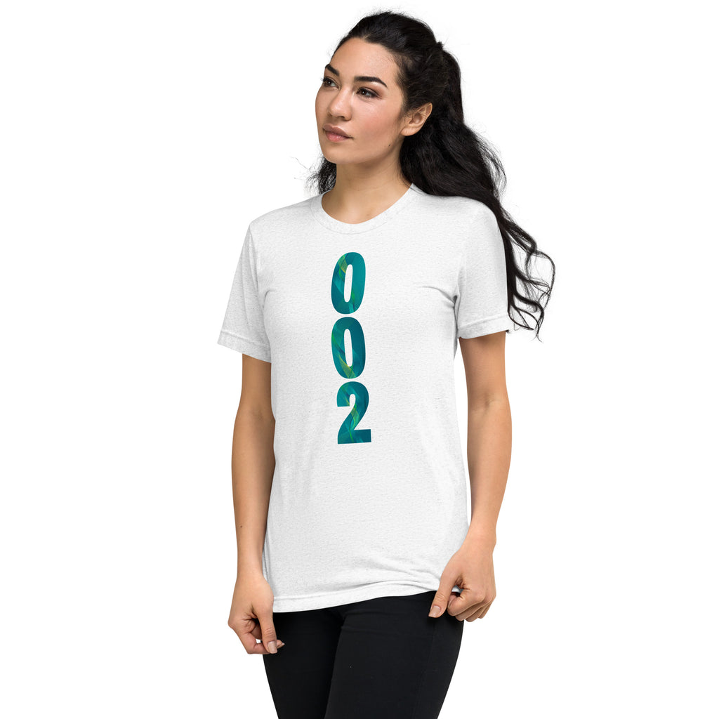 White unisex Pickleball T-Shirt by PeaMac Pickleball Tees, tri-blend performance fabric, solid color, left front design.