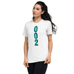 White unisex Pickleball T-Shirt by PeaMac Pickleball Tees, tri-blend performance fabric, solid color, left front design.