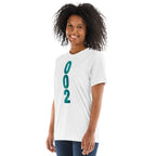 White unisex Pickleball T-Shirt by PeaMac Pickleball Tees, tri-blend performance fabric, solid design, left-front view.