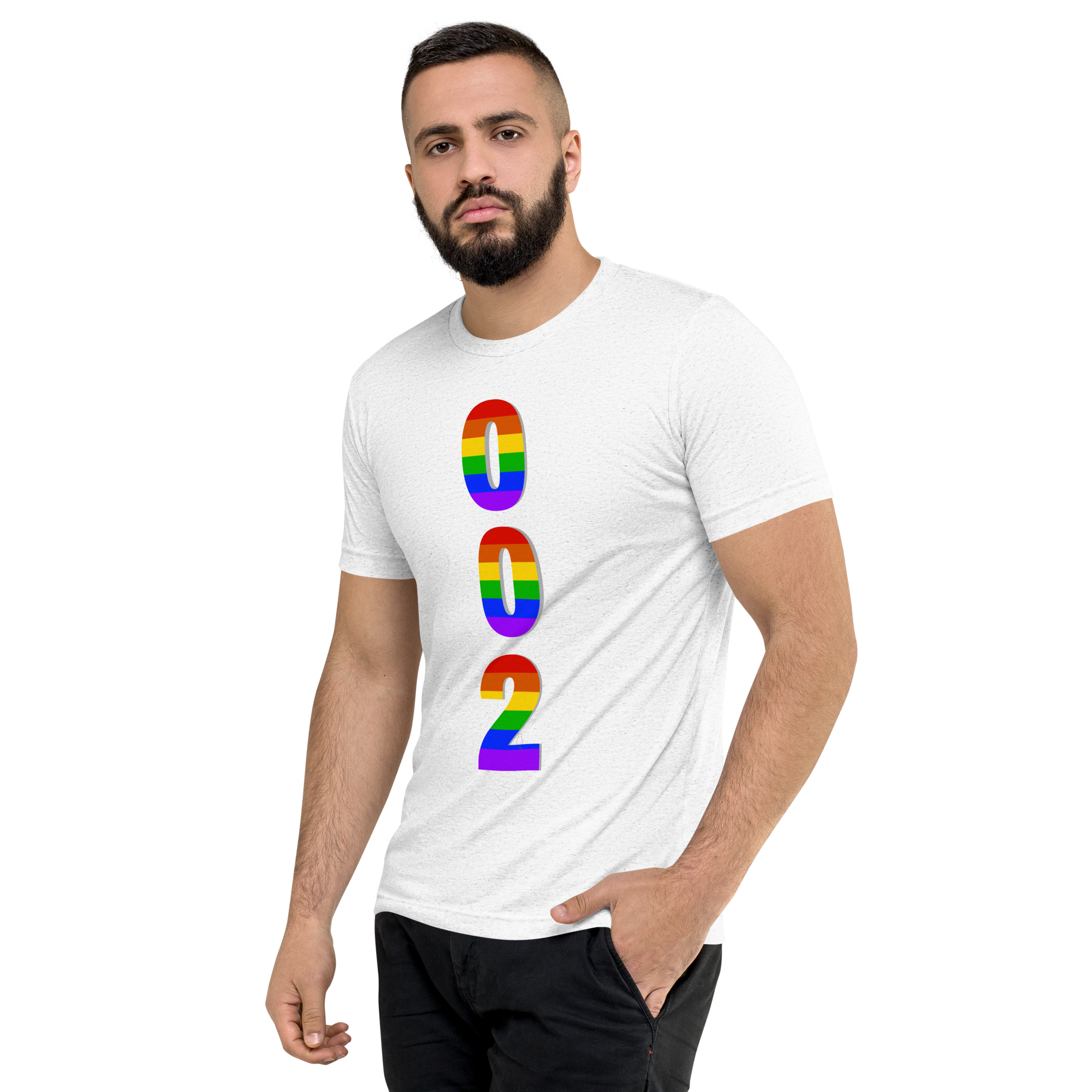 White unisex Pickleball Pride T-Shirt by PeaMac Pickleball Tees, featuring a simple front design and comfortable tri-blend fabric.
