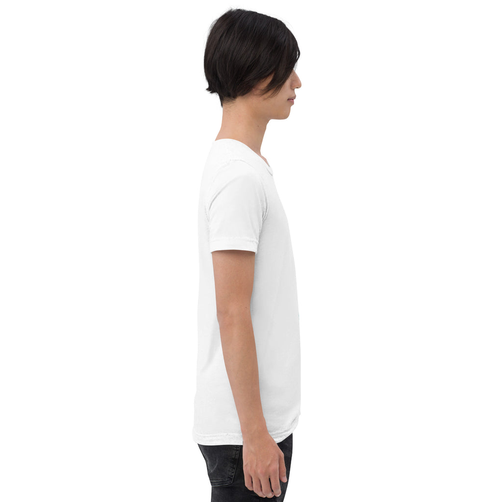PeaMac Pickleball T-Shirt in white, unisex tri-blend performance tee with solid color and short sleeves, perfect for pickleball players.