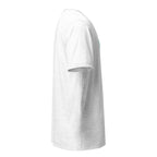 White PeaMac Pickleball Tees unisex tri-blend T-shirt with solid color and relaxed fit, ideal for pickleball players.
