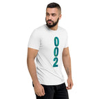 White PeaMac Pickleball Tees unisex tri-blend T-shirt with solid design, front view showing comfortable performance fabric.