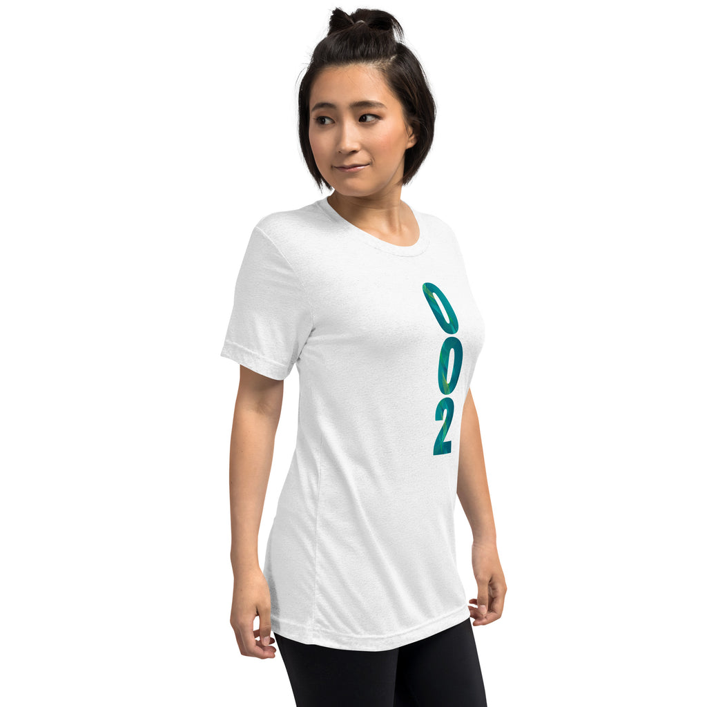 Unisex white Pickleball T-Shirt by PeaMac Pickleball Tees in tri-blend fabric, showing the right front view.