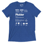 Men's Pickler Funny Definitions T-Shirt by PeaMac Pickleball Tees, unisex tri-blend fabric, true royal color front view.